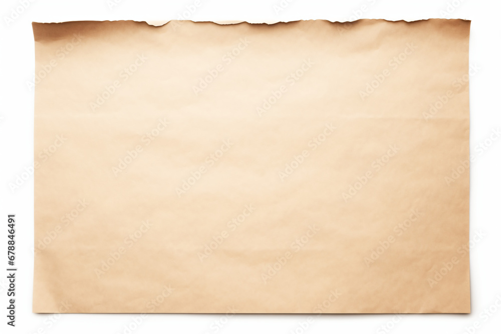 Obraz premium Light brown parchment paper with crisp rolled edges
