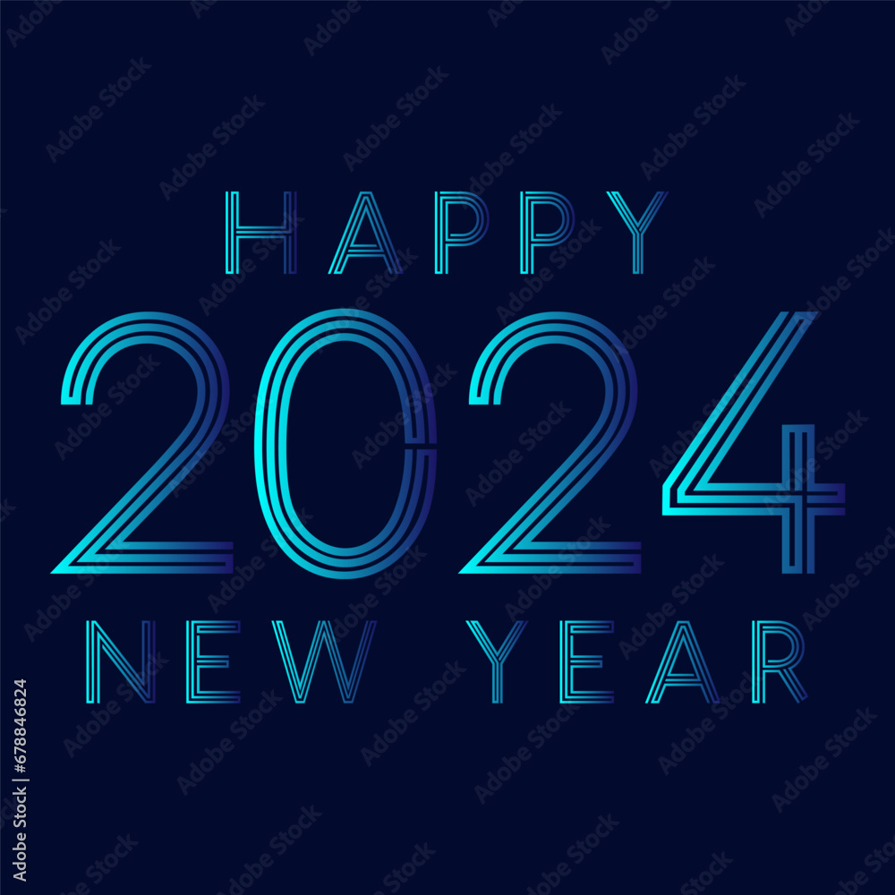 Happy new year 2024 text design for brochure design template card banner vector illustration. Happy new year 2024 text design for brochure design template card banner vector illustration.