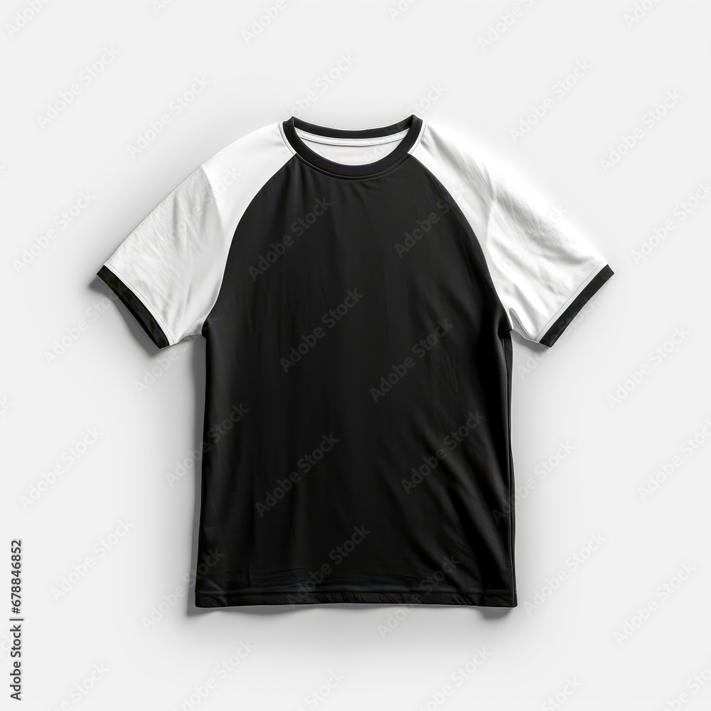 Blank black and white t-shirt mockup isolated white background Blank black and white t-shirt mockup isolated white background