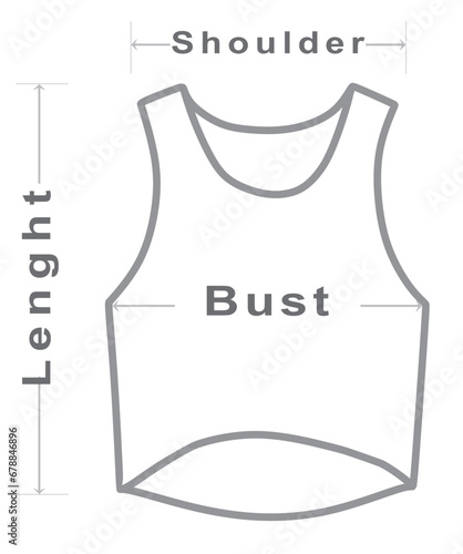 Clothes dimensions icon. vector illustration