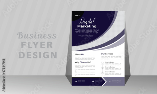 Minimal Flat Business flyer design A4 template.