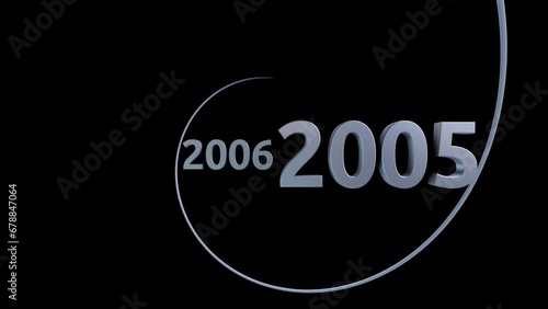 2000 to 2024 year countdown spiral time tunnel animation photo