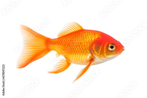 A beautiful goldfish isolated on a transparent background.