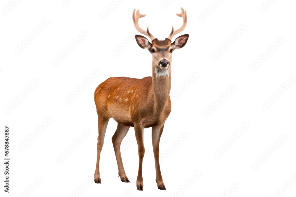 Fototapeta premium A deer isolated on transparent background.