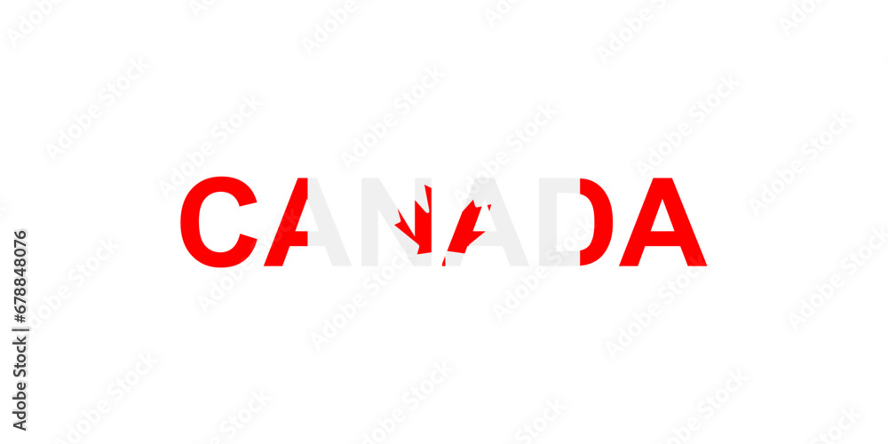 Letters Canada in the style of the country flag. Canada word in national flag style. Letters Canada in the style of the country flag. Canada word in national flag style.