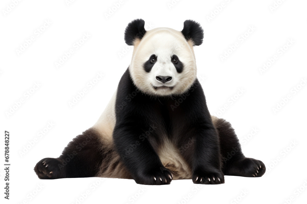 A panda isolated on a transparent background. A panda isolated on a transparent background.