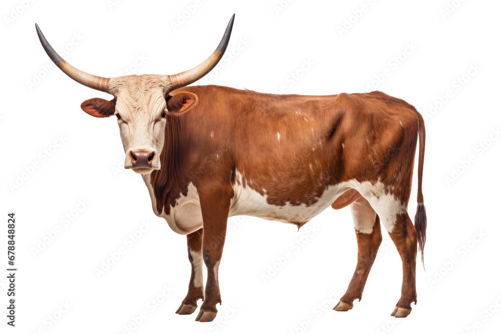 A Texas Longhorn cow isolated on a transparent background. A Texas Longhorn cow isolated on a transparent background.
