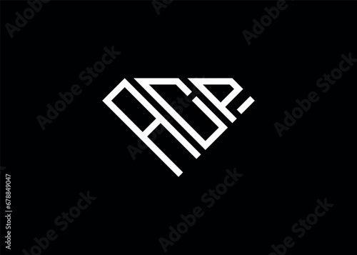 Modern letter A C P diamond shape logo And initial monogram A C P letter logo vector template