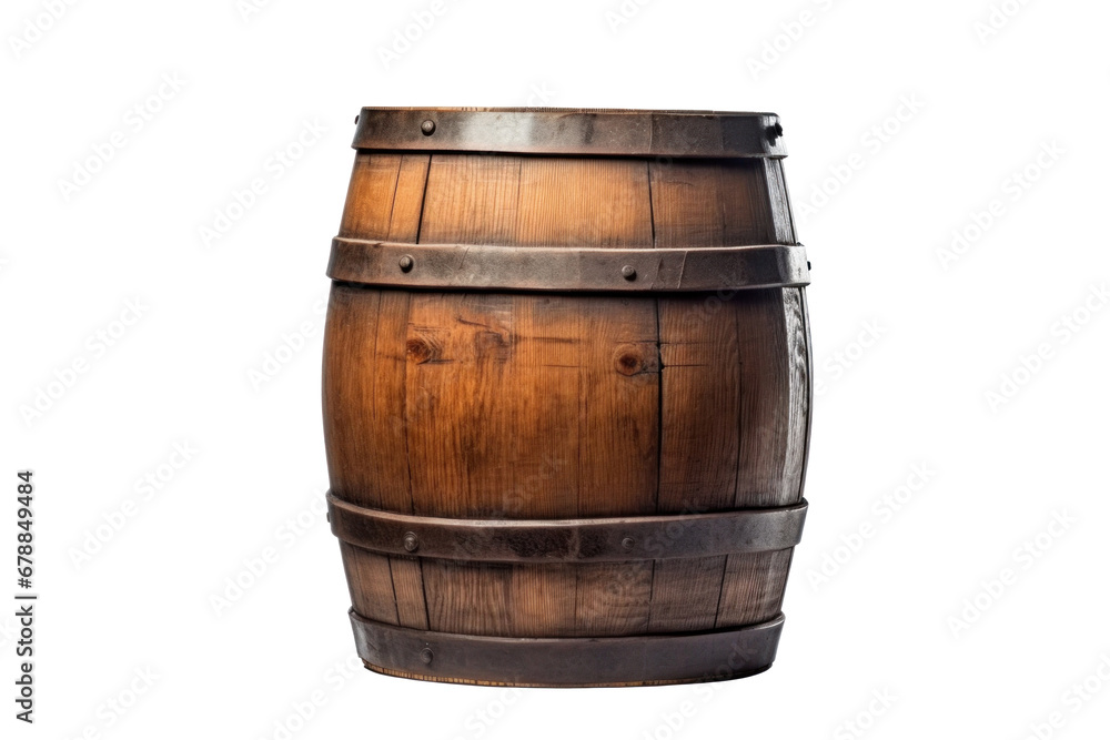 An Old wooden barrel isolated on a transparent background. An Old wooden barrel isolated on a transparent background.