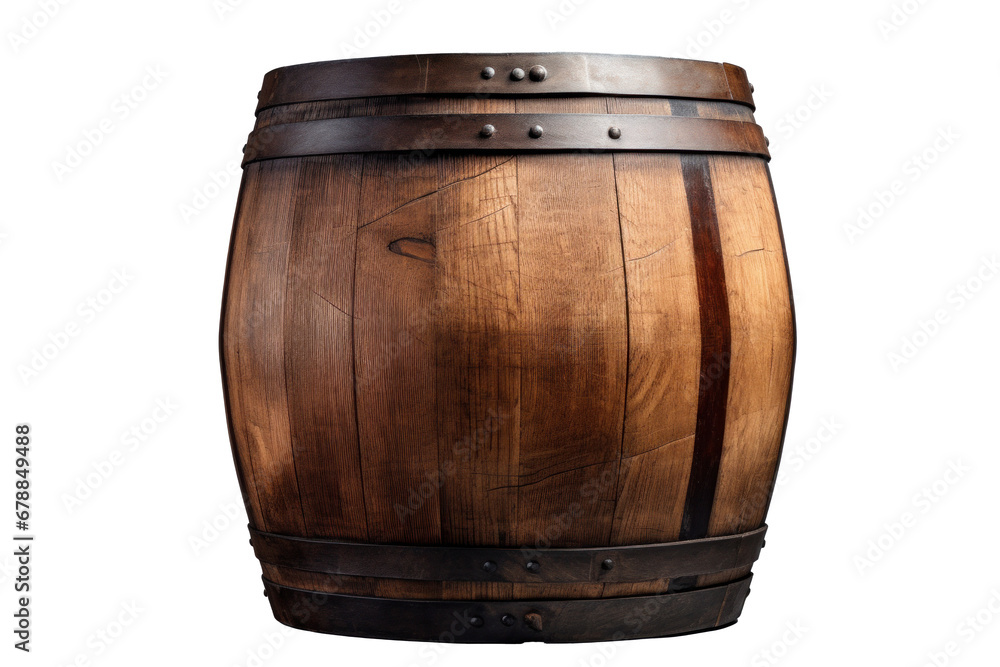 An Old wooden barrel isolated on a transparent background. An Old wooden barrel isolated on a transparent background.