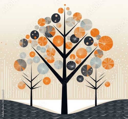 winter tree tree illustration geometric shapes