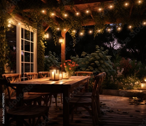 outdoor dining room under the stars