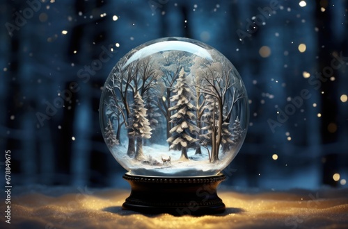 winter in a snow globe, trees and snow, animated gifs