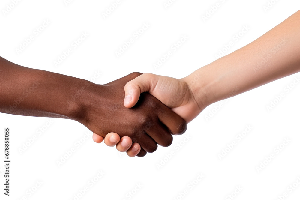 Handshake gesture isolated on a transparent background.