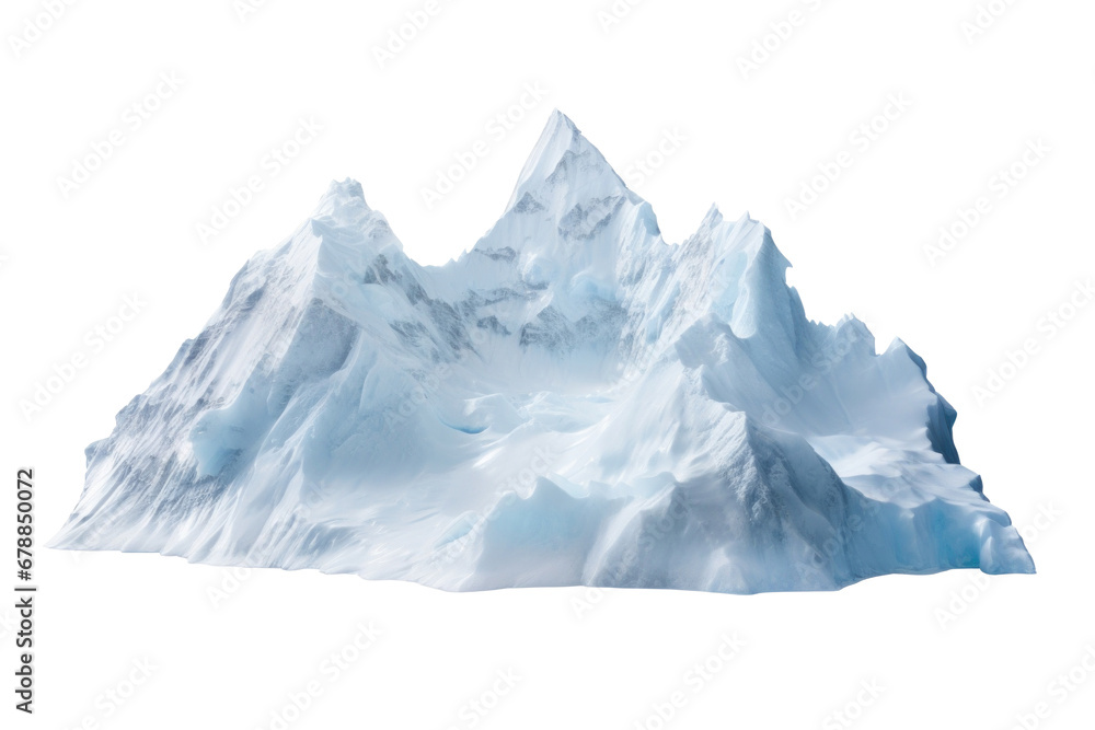 Fototapeta premium Ice mountain landscape isolated on a transparent background.