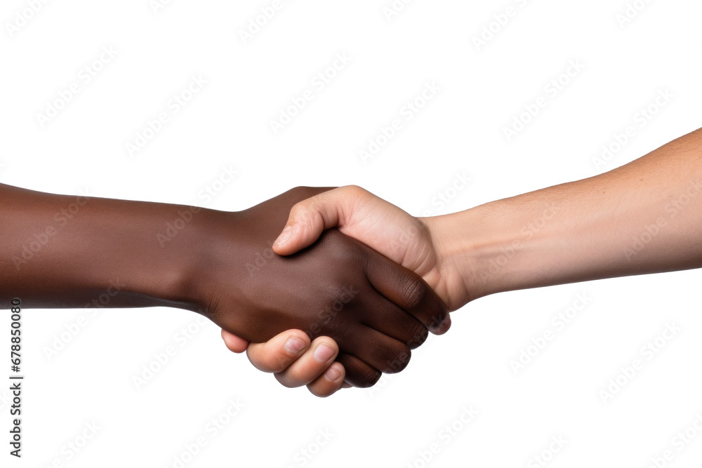 Handshake gesture isolated on a transparent background.