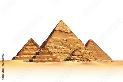 Great Pyramids isolated on a transparent background.