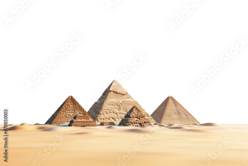 Great Pyramids isolated on a transparent background.