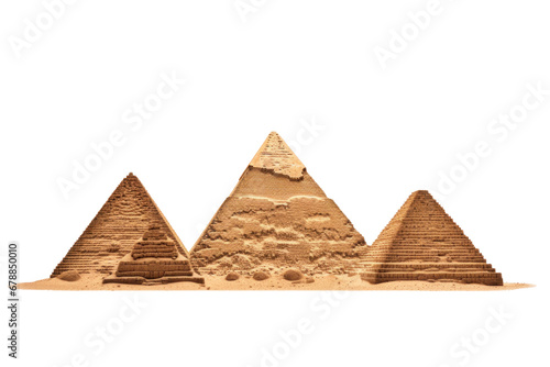 Great Pyramids isolated on a transparent background.