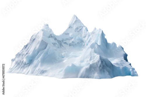 Ice mountain landscape isolated on a transparent background.