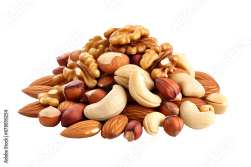 Nuts Mix isolated on a transparent background. photo