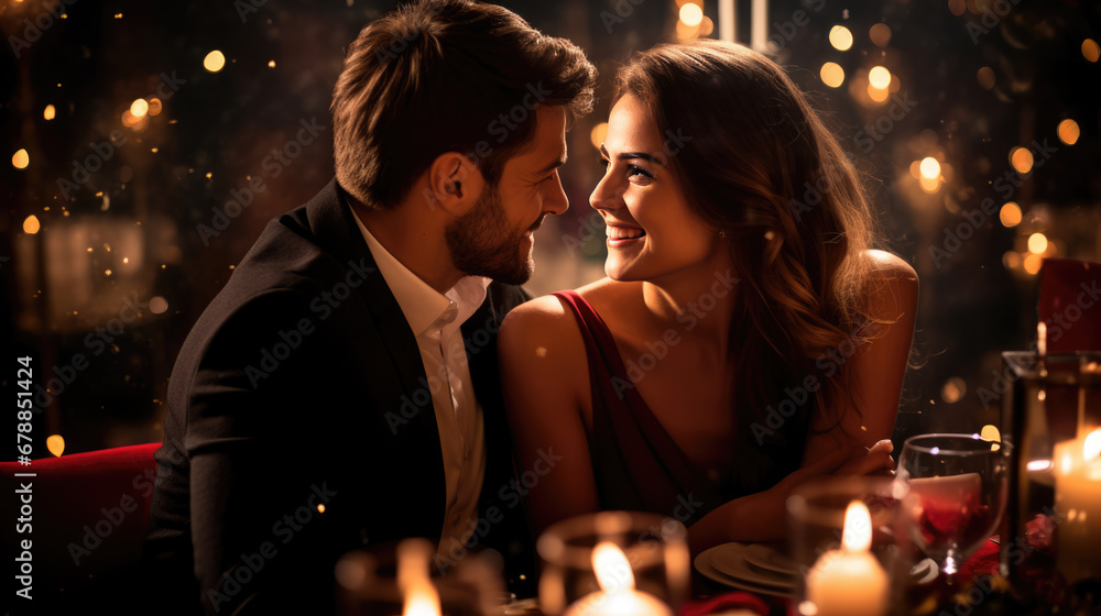A joyous couple, closely embracing with sparkling lights and sparklers around them, celebrates a special occasion A joyous couple, closely embracing with sparkling lights and sparklers around them, celebrates a special occasion