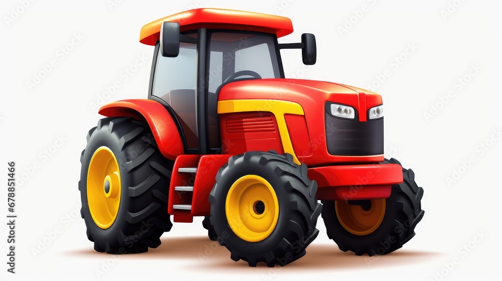 Obraz premium Tractor on a white background