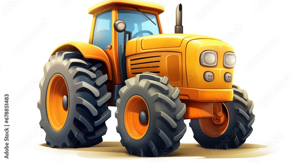 Tractor on a white background Tractor on a white background