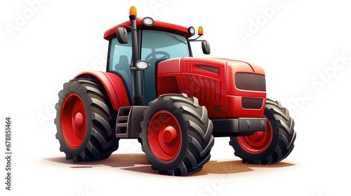 Tractor on a white background