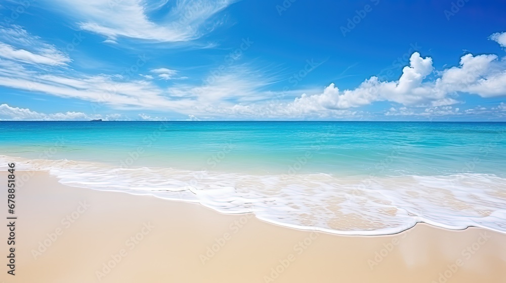Background summer landscape of tropical beach. Harmony of clean environment. Wide format