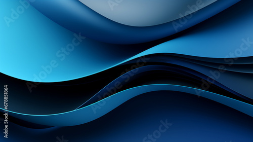Luxurious Modern Wave Abstract Background in Black and blue color scheme