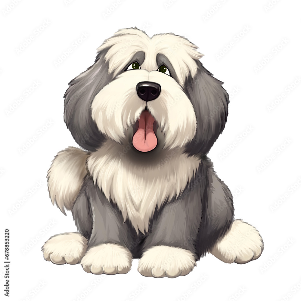 Cute Fluffy Dog, digital illustration Cute Fluffy Dog, digital illustration