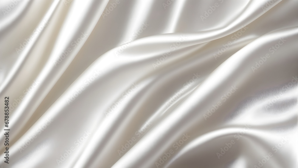 Obraz premium Abstract background of light white silk satin, with a subtle sheen. Background, texture. 