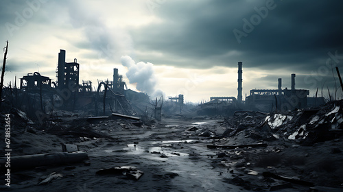  A post-apocalyptic scene of a nuclear wasteland