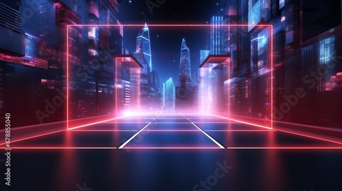 Abstract futuristic neon ba...