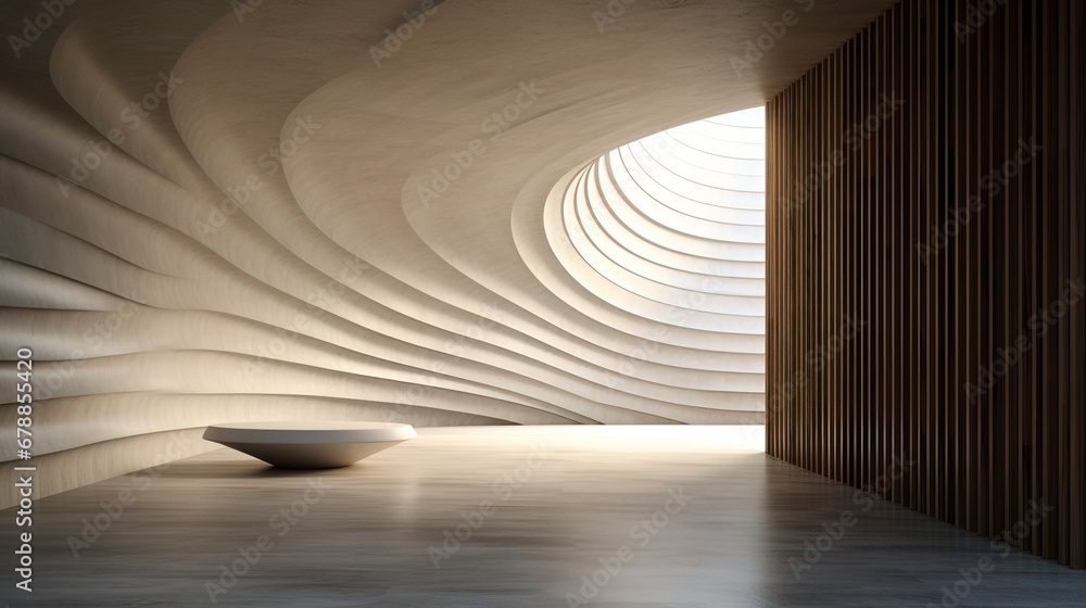 Wave-shaped decorative wall. AI Generation Stock Illustration | Adobe Stock