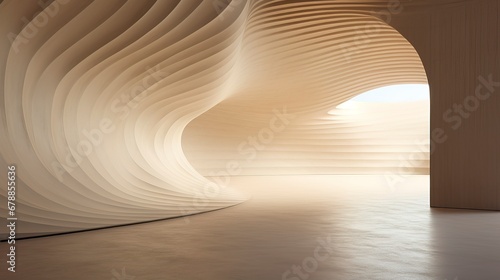 Wave-shaped decorative wall. AI Generation photo