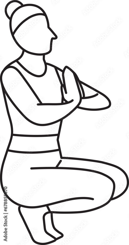 Simple vector illustration of Prapadasana, yoga asana, healthy lifestyle, sports, doodle and sketch