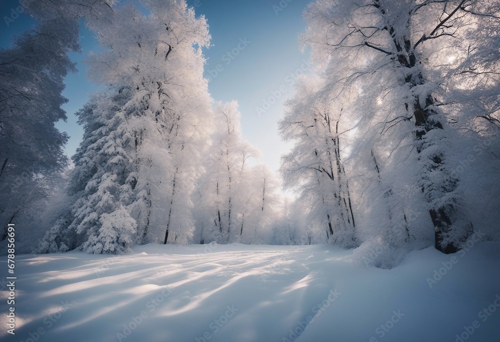 Winter landscape with snow covered trees Winter landscape with snow covered trees