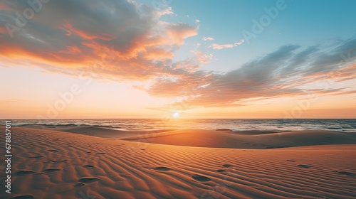 Panoramic photo of low angle the dune during sunset background
