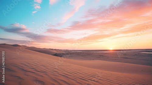 Panoramic photo of low angle the dune during sunset background