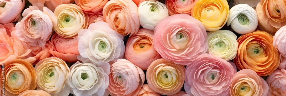 Spring ranunculus flowers wallpaper background Spring ranunculus flowers wallpaper background