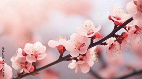 Pink flower branch with pink blossoms