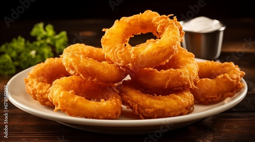 Onion rings on a plate