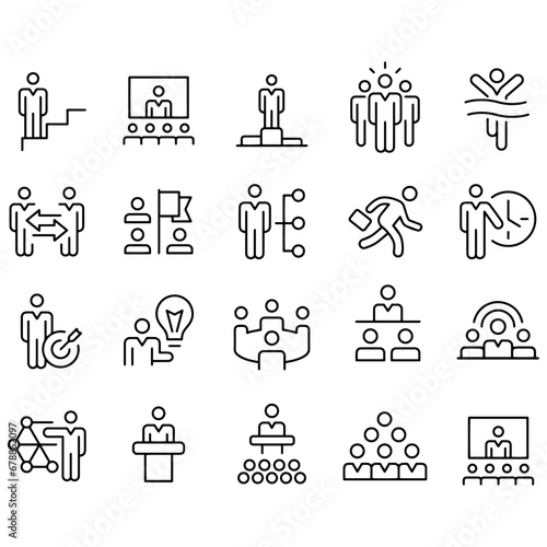 Management and Leadership Icons Set vector design