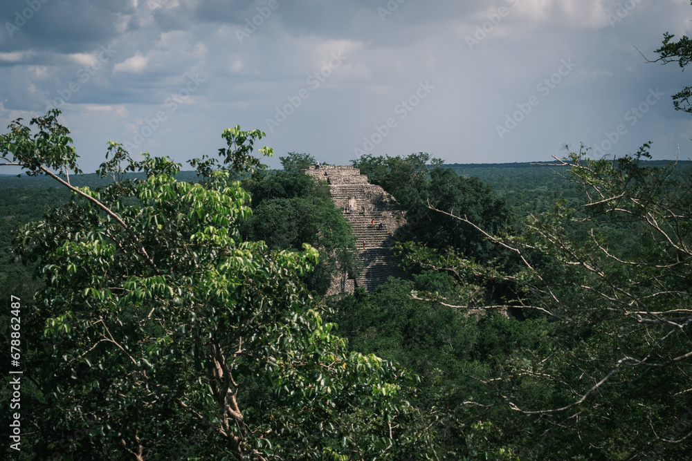 Calakmul Maya archaeological site in the Mexican state of Campeche, deep jungle Mexico ancient civilisation 