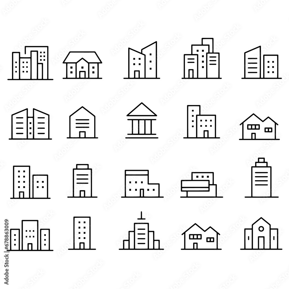 Building Icons vector design