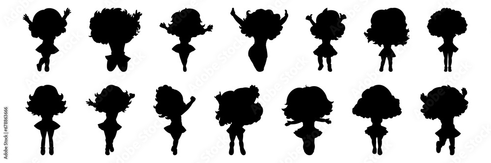 Kids silhouettes set, large pack of vector silhouette design, isolated white background Kids silhouettes set, large pack of vector silhouette design, isolated white background