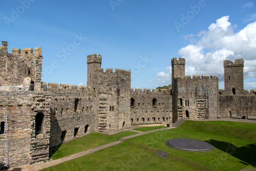 The interior walls of Caernarfon Castle in Caernarfon, Wales