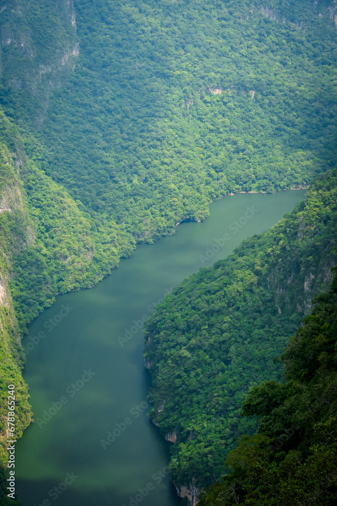 vertical of Canyon de Sumidero Mexico Chiapas near tuxtla Gutierrez natural park